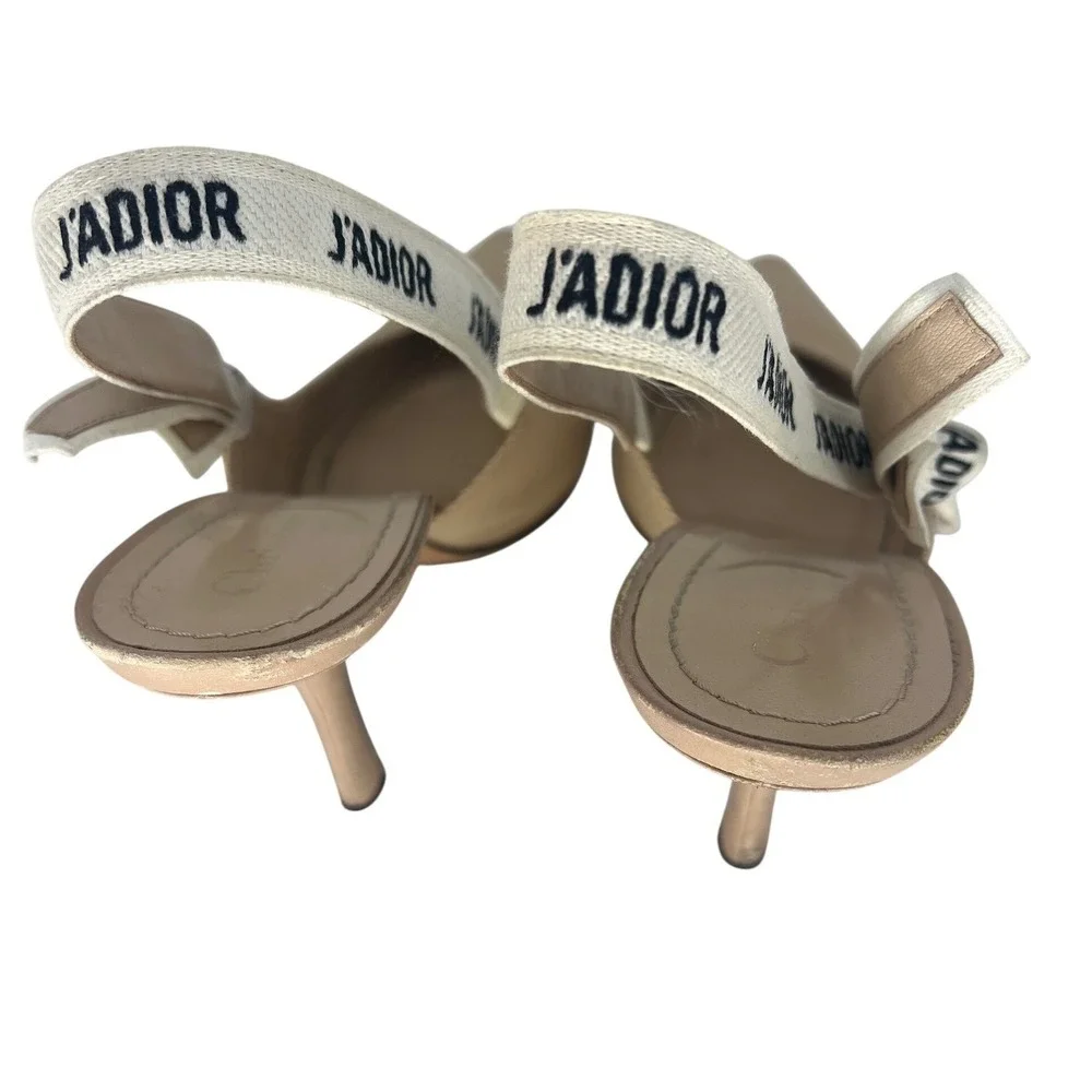 Christian Dior J'Adior Slingback Pump Nude Technical Fabric Size 40.5